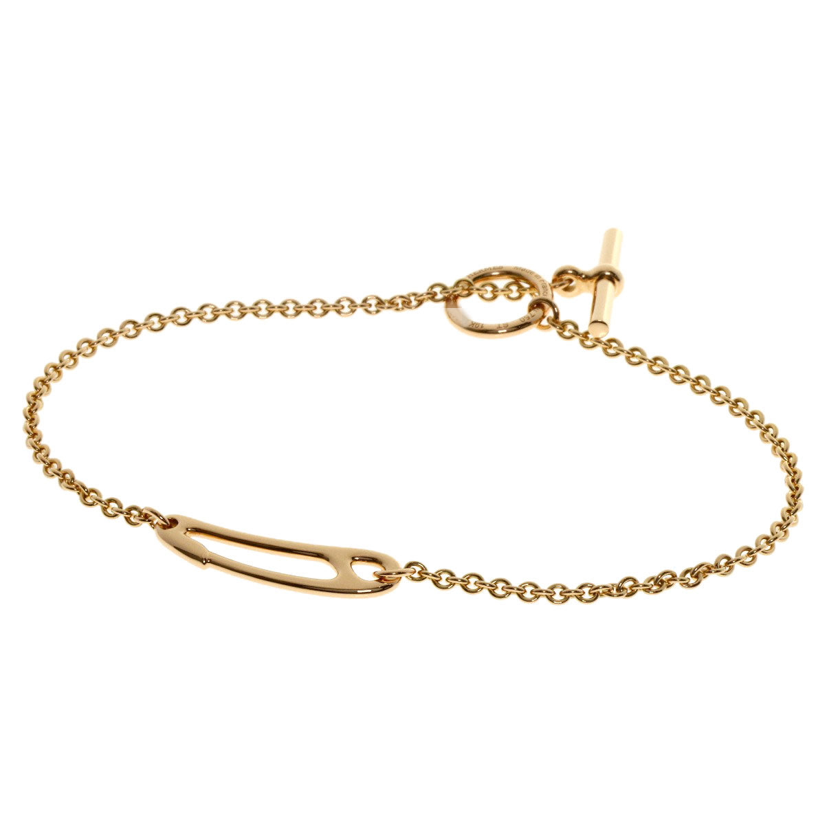 HERMES Shane Dunkle Mini Punk Bracelet K18 Pink Gold Ladies [Used]