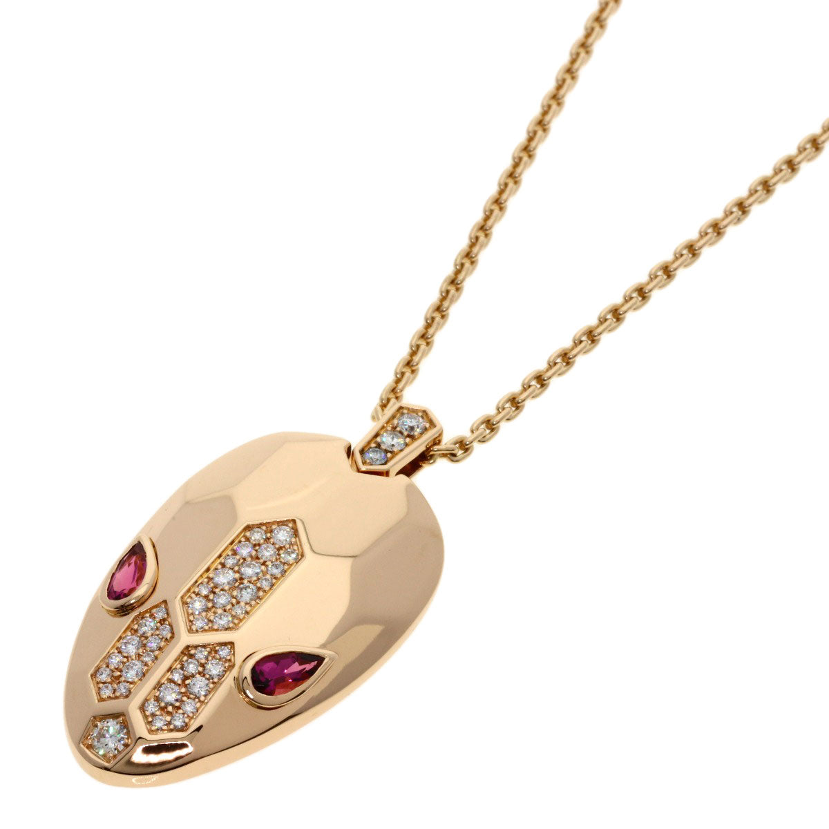 BVLGARI Serpentil Bellite Diamond Necklace K18 Pink Gold Ladies [Used]