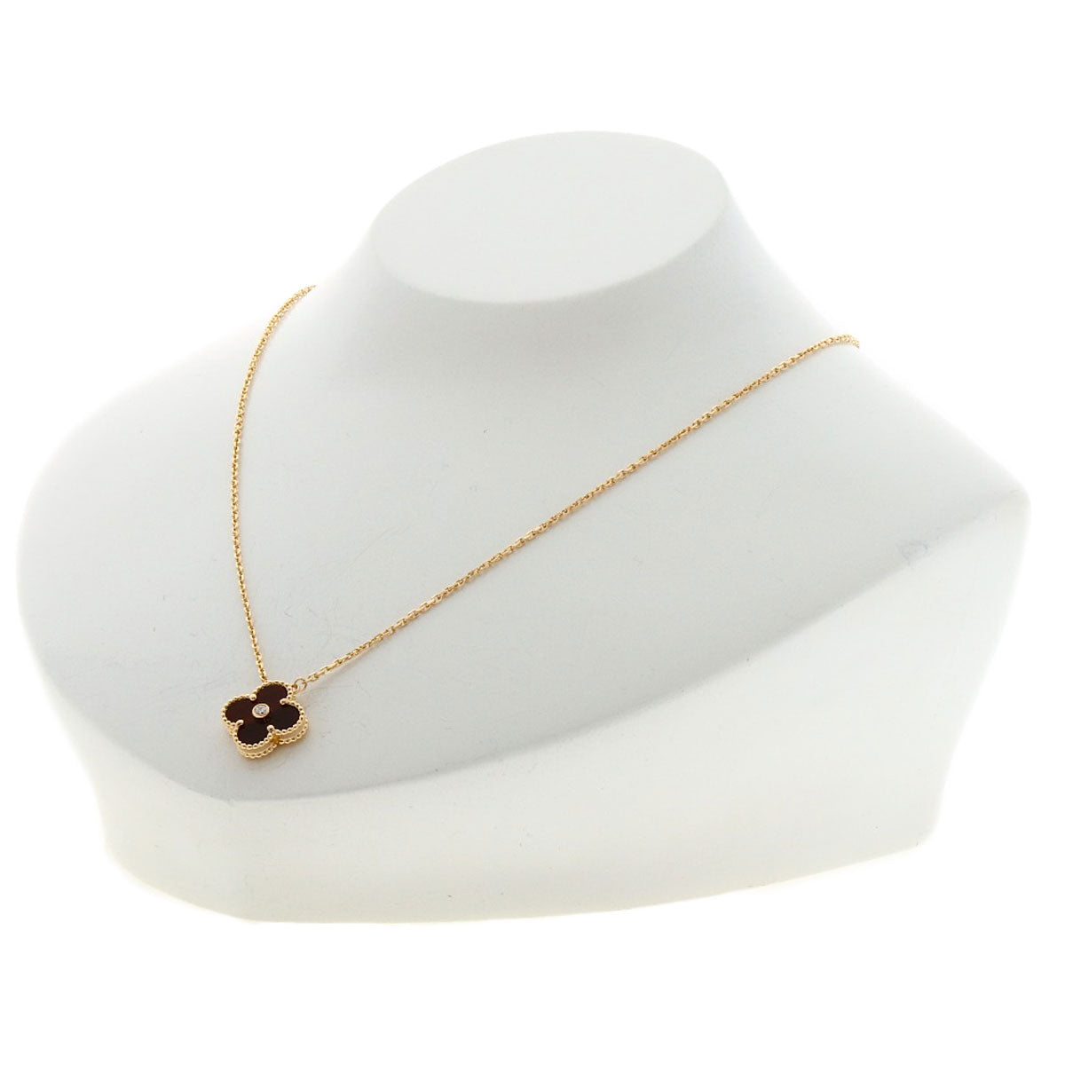 Van Cleef & Arpels Vintage Alhambra Bullseye Diamond Necklace K18 Pink Gold Ladies [Used]