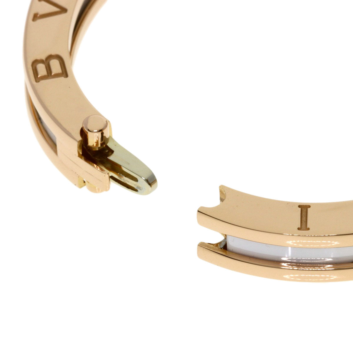 BVLGARI B.zero1 S White Ceramic Bracelet K18 Pink Gold Ladies [Used]