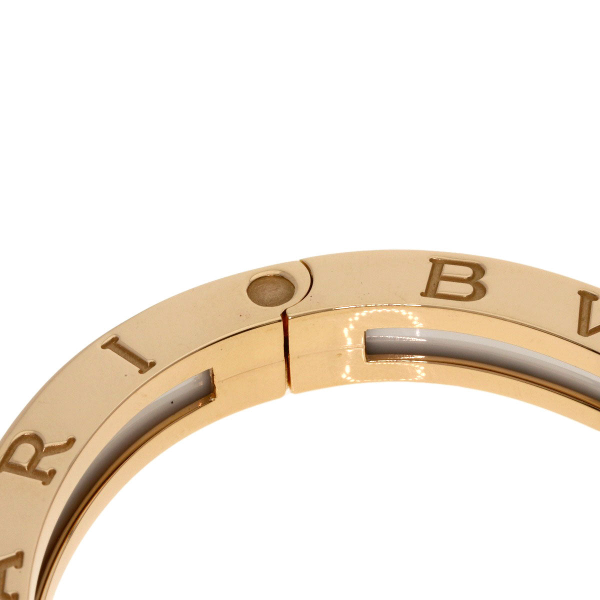 BVLGARI B.zero1 S White Ceramic Bracelet K18 Pink Gold Ladies [Used]