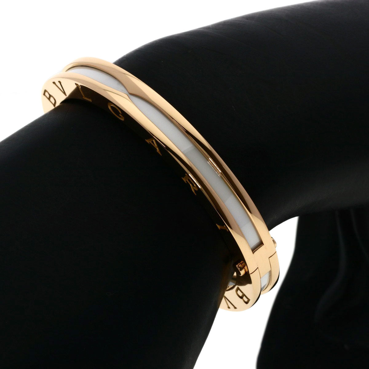 BVLGARI B.zero1 S White Ceramic Bracelet K18 Pink Gold Ladies [Used]