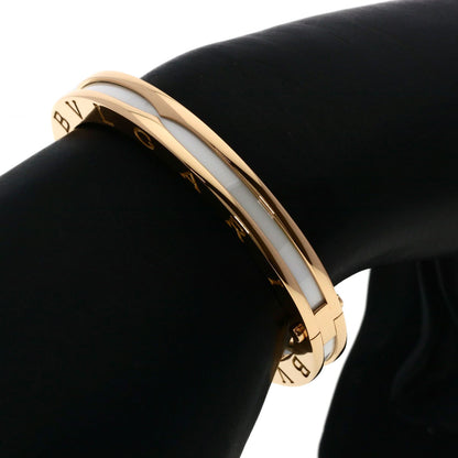 BVLGARI B.zero1 S White Ceramic Bracelet K18 Pink Gold Ladies [Used]