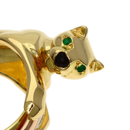 CARTIER PANTHERE Tsavorite Garnet Onyx Ring K18 Yellow Gold Ladies [Used]