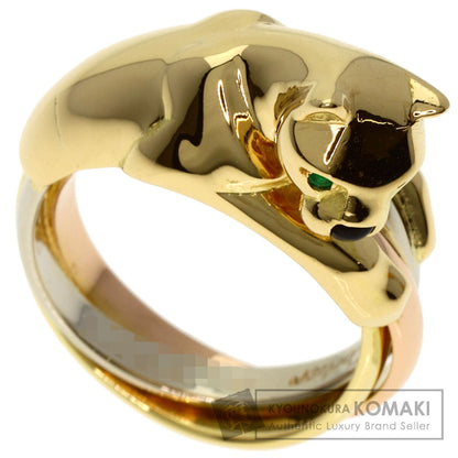 CARTIER PANTHERE Tsavorite Garnet Onyx Ring K18 Yellow Gold Ladies [Used]