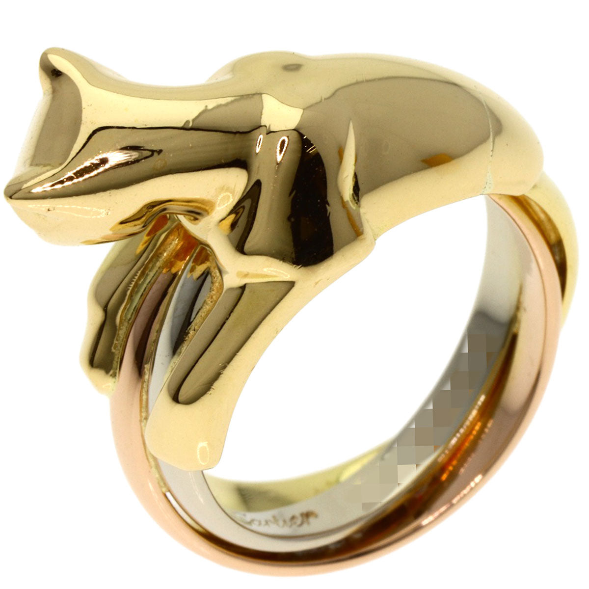 CARTIER PANTHERE Tsavorite Garnet Onyx Ring K18 Yellow Gold Ladies [Used]