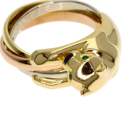 CARTIER PANTHERE Tsavorite Garnet Onyx Ring K18 Yellow Gold Ladies [Used]
