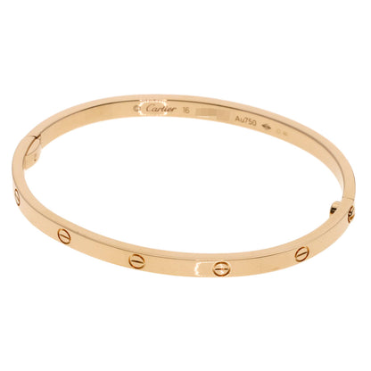 CARTIER LOVE Bracelets SM #16 without driver Bracelet K18 Pink Gold Ladies [Used]