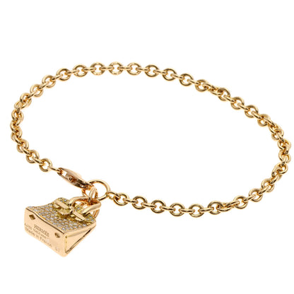 HERMES Amulet Birkin Diamond Bracelet K18 Pink Gold Ladies [Used]