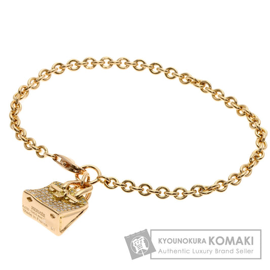 HERMES Amulet Birkin Diamond Bracelet K18 Pink Gold Ladies [Used]