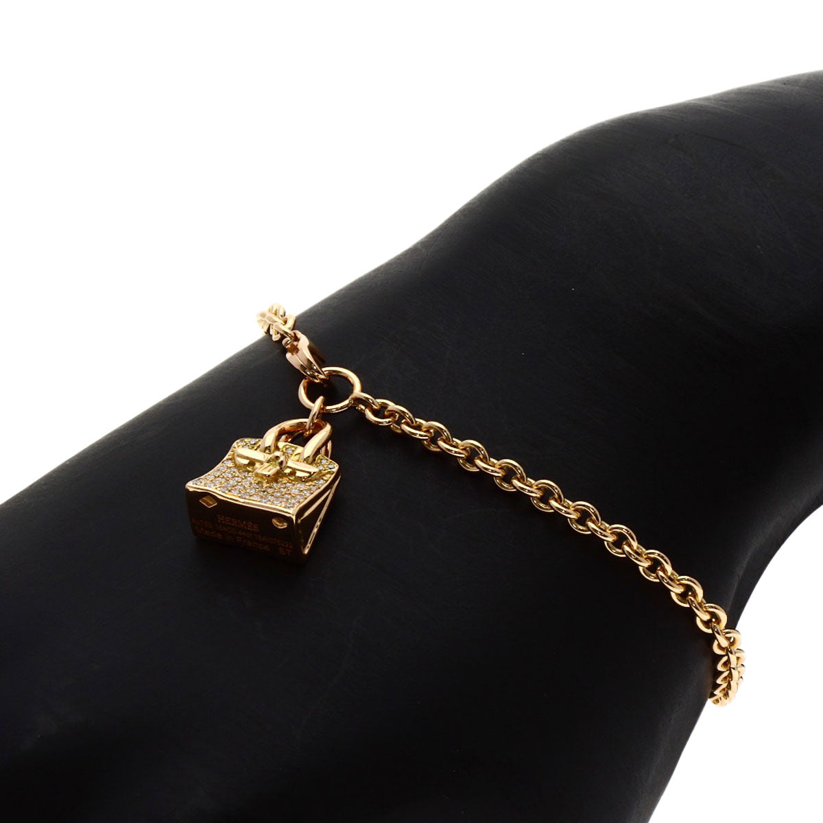 HERMES Amulet Birkin Diamond Bracelet K18 Pink Gold Ladies [Used]
