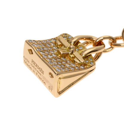 HERMES Amulet Birkin Diamond Bracelet K18 Pink Gold Ladies [Used]