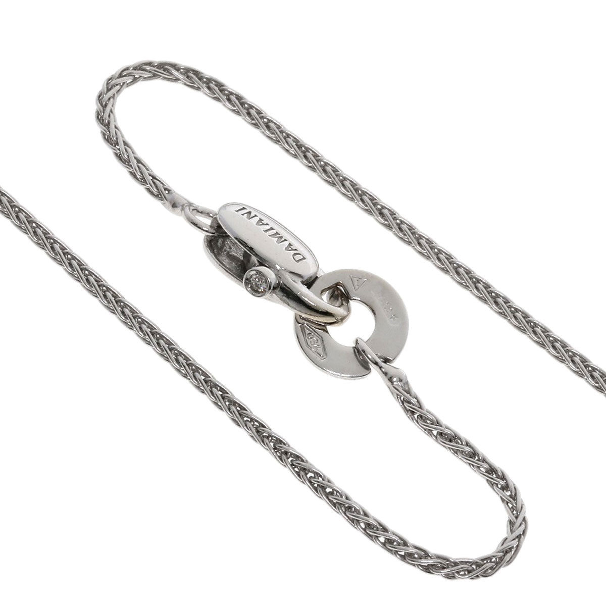 Damiani Cross Black Diamond 1P Diamond Necklace K18 White Gold Ladies [Used]