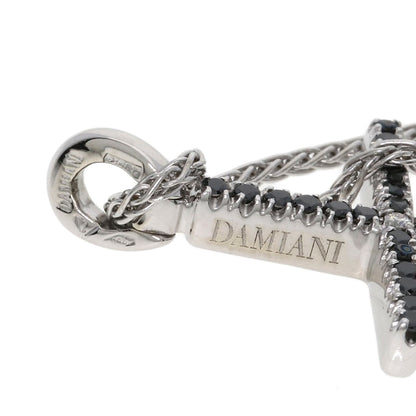 Damiani Cross Black Diamond 1P Diamond Necklace K18 White Gold Ladies [Used]