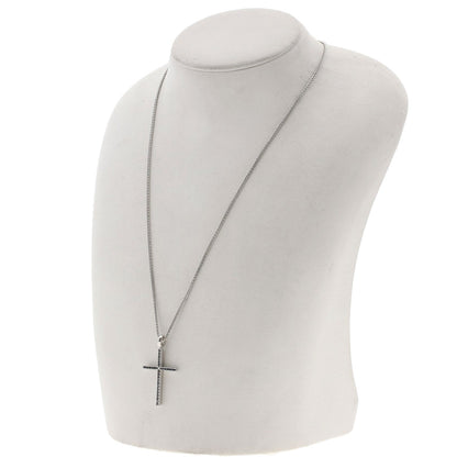 Damiani Cross Black Diamond 1P Diamond Necklace K18 White Gold Ladies [Used]