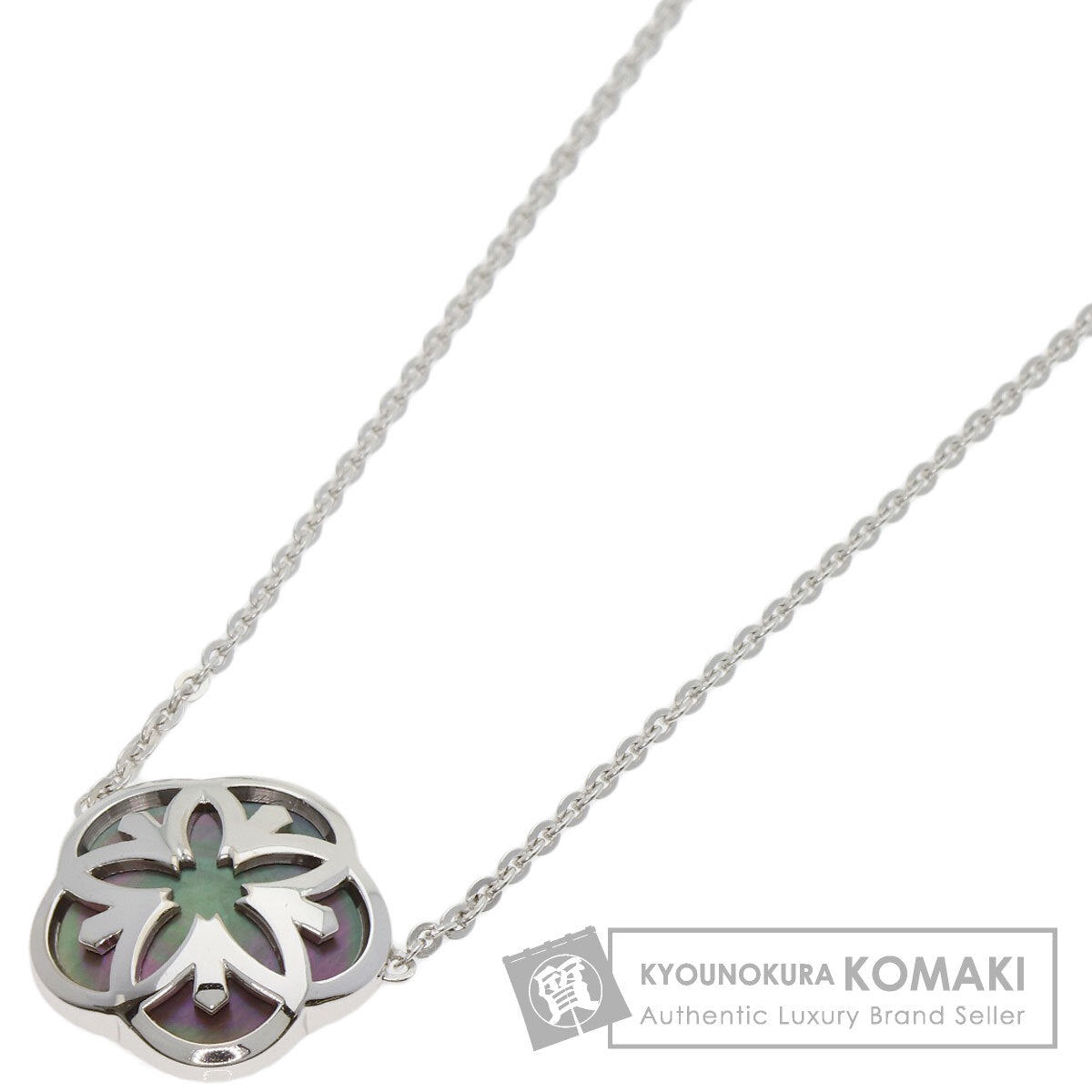 OMEGA Omega Mania Flower Shell Necklace K18 White Gold Ladies [Used]