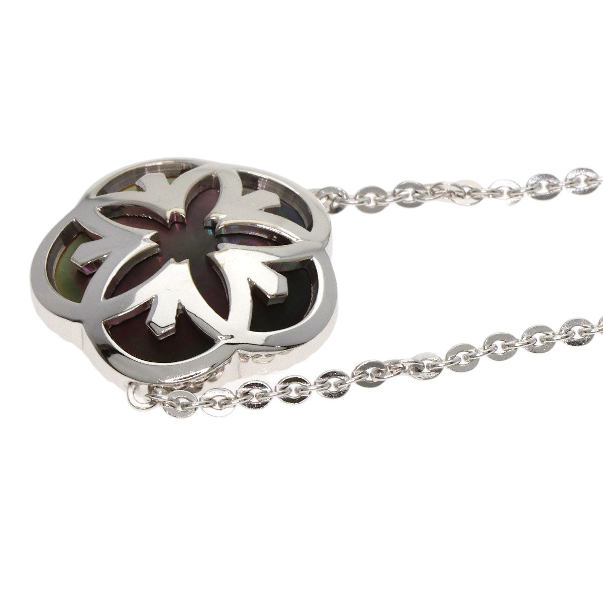 OMEGA Omega Mania Flower Shell Necklace K18 White Gold Ladies [Used]