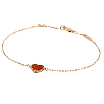 Van Cleef & Arpels Sweetheart Carnelian Bracelet K18 Pink Gold Ladies [Used]