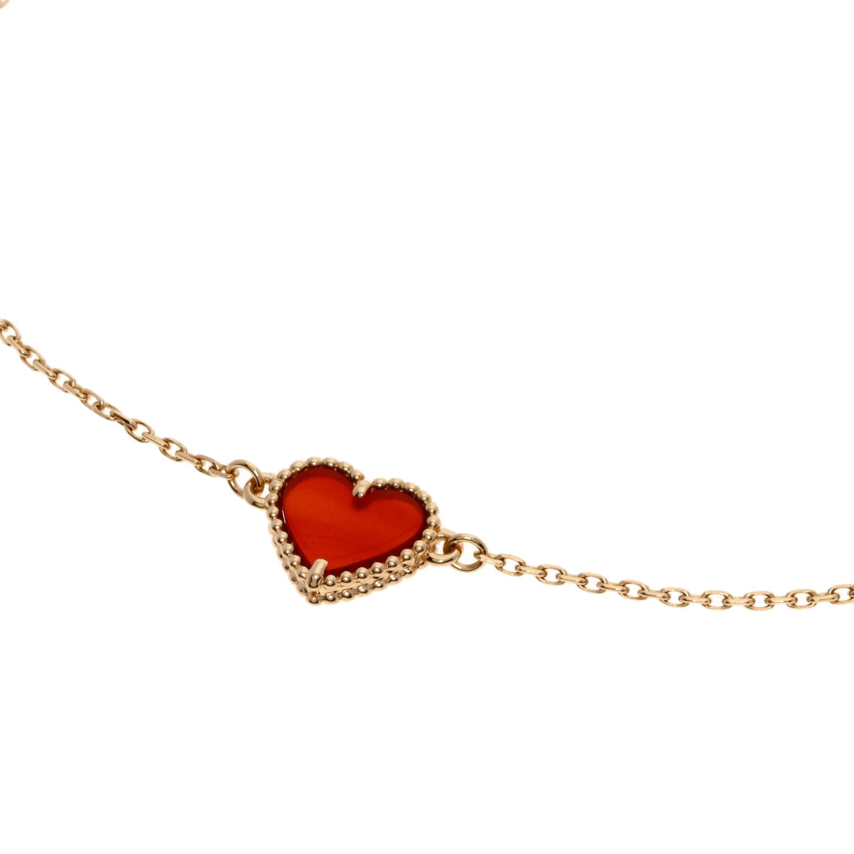 Van Cleef & Arpels Sweetheart Carnelian Bracelet K18 Pink Gold Ladies [Used]