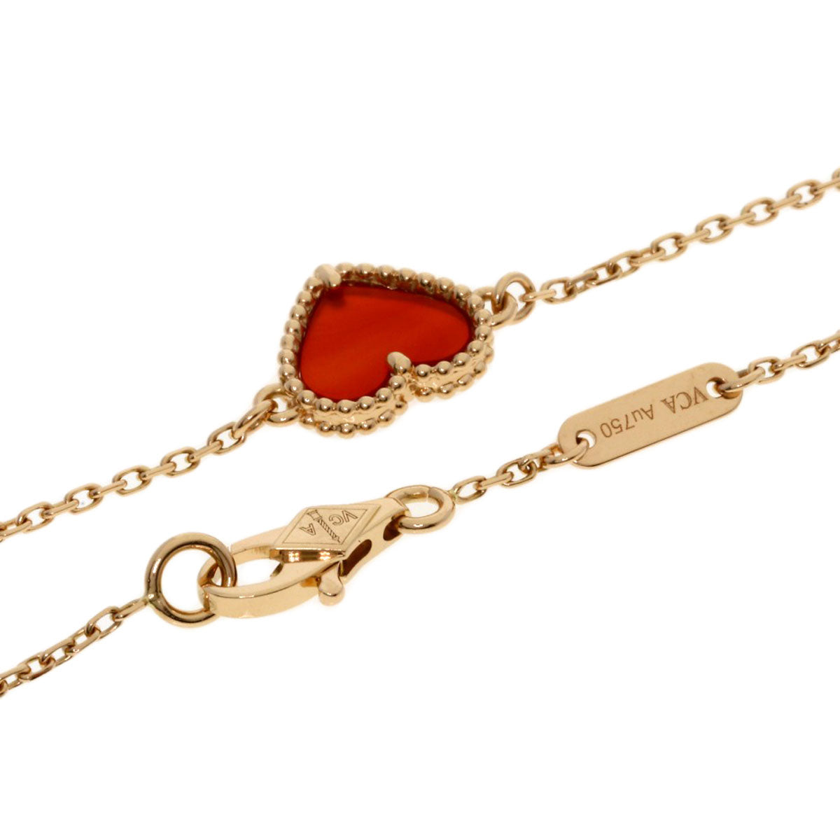 Van Cleef & Arpels Sweetheart Carnelian Bracelet K18 Pink Gold Ladies [Used]