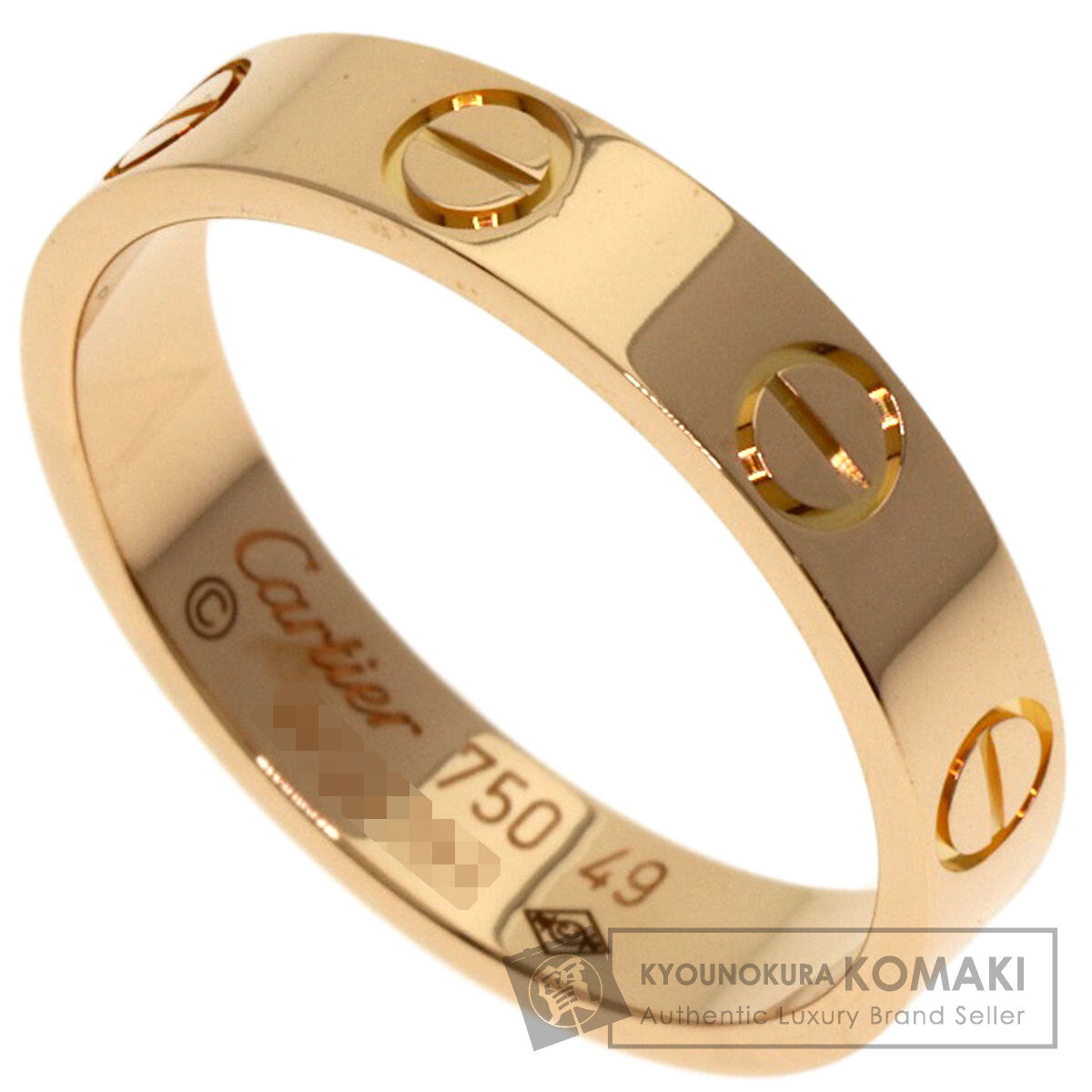 CARTIER mini love ring #49 Ring K18 Pink Gold Ladies [Used]