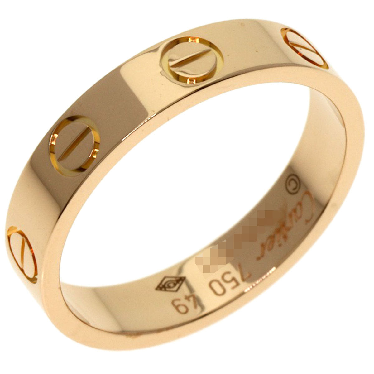 CARTIER mini love ring #49 Ring K18 Pink Gold Ladies [Used]