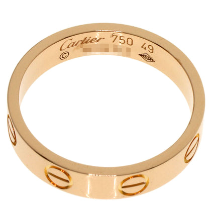 CARTIER mini love ring #49 Ring K18 Pink Gold Ladies [Used]