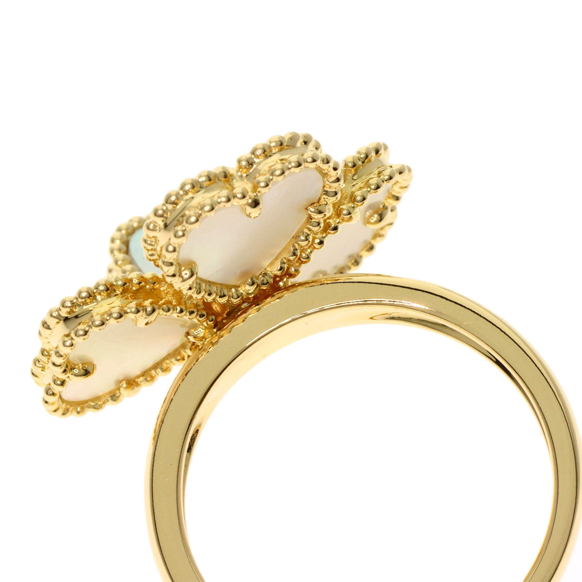 Van Cleef & Arpels Sweetheart F Yearage Shell Diamond #48 Ring K18 Yellow Gold Ladies [Used]