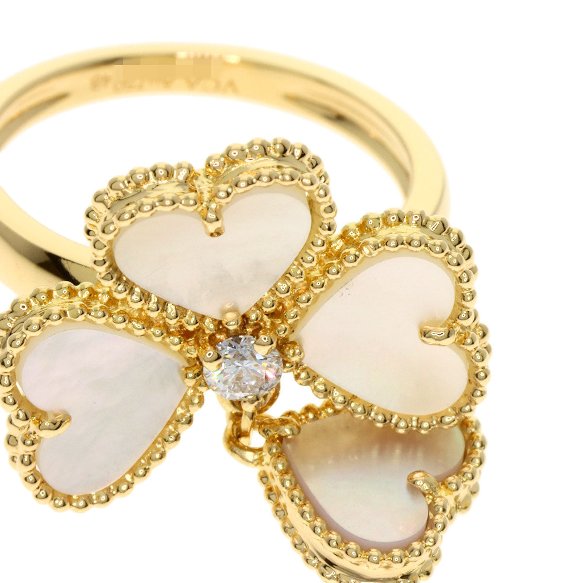 Van Cleef & Arpels Sweetheart F Yearage Shell Diamond #48 Ring K18 Yellow Gold Ladies [Used]