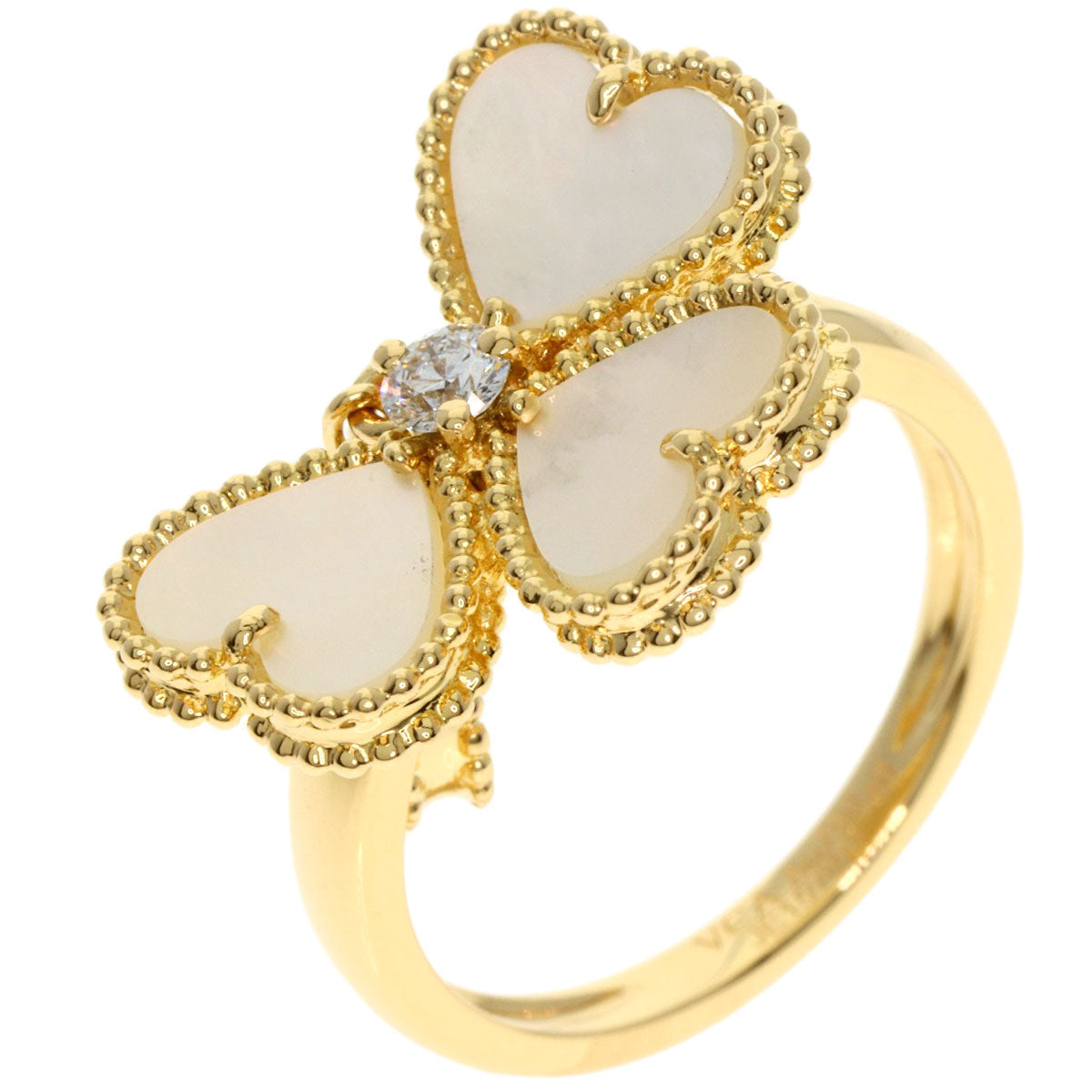 Van Cleef & Arpels Sweetheart F Yearage Shell Diamond #48 Ring K18 Yellow Gold Ladies [Used]