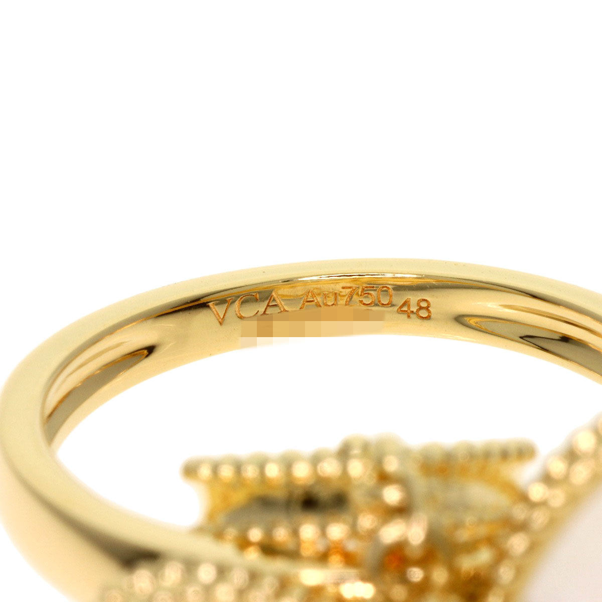 Van Cleef & Arpels Sweetheart F Yearage Shell Diamond #48 Ring K18 Yellow Gold Ladies [Used]