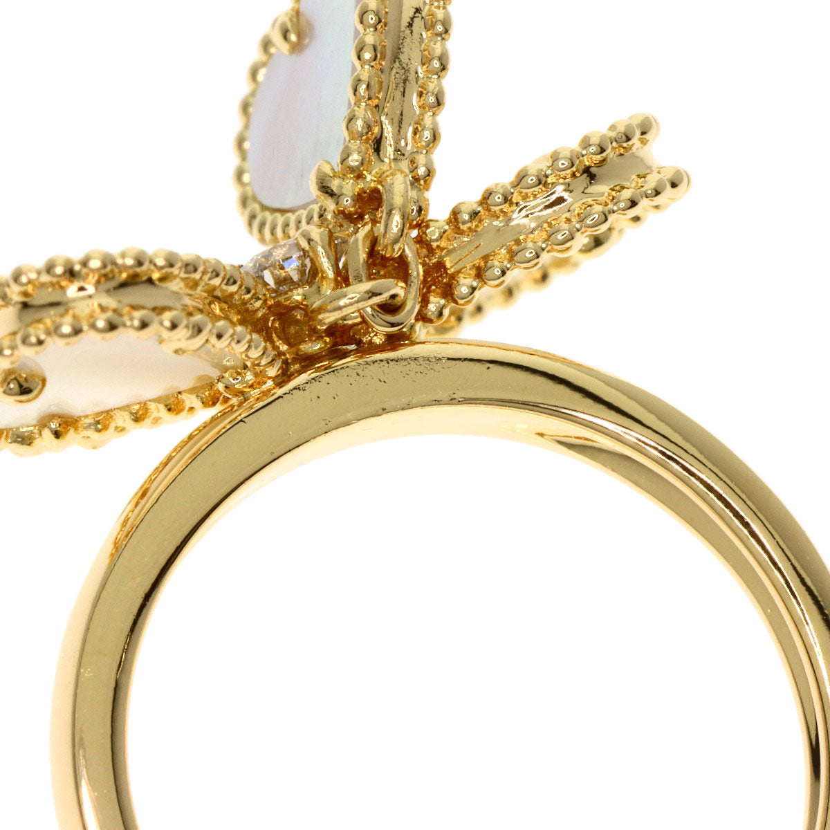 Van Cleef & Arpels Sweetheart F Yearage Shell Diamond #48 Ring K18 Yellow Gold Ladies [Used]