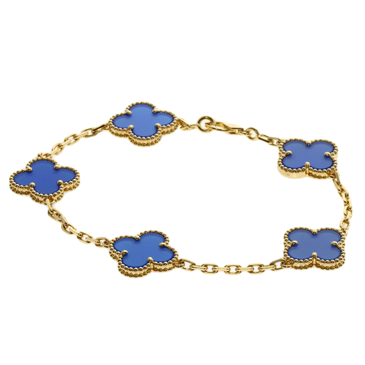 Van Cleef & Arpels Vintage Alhambra 5P Agate Bracelet K18 Yellow Gold Ladies [Used]