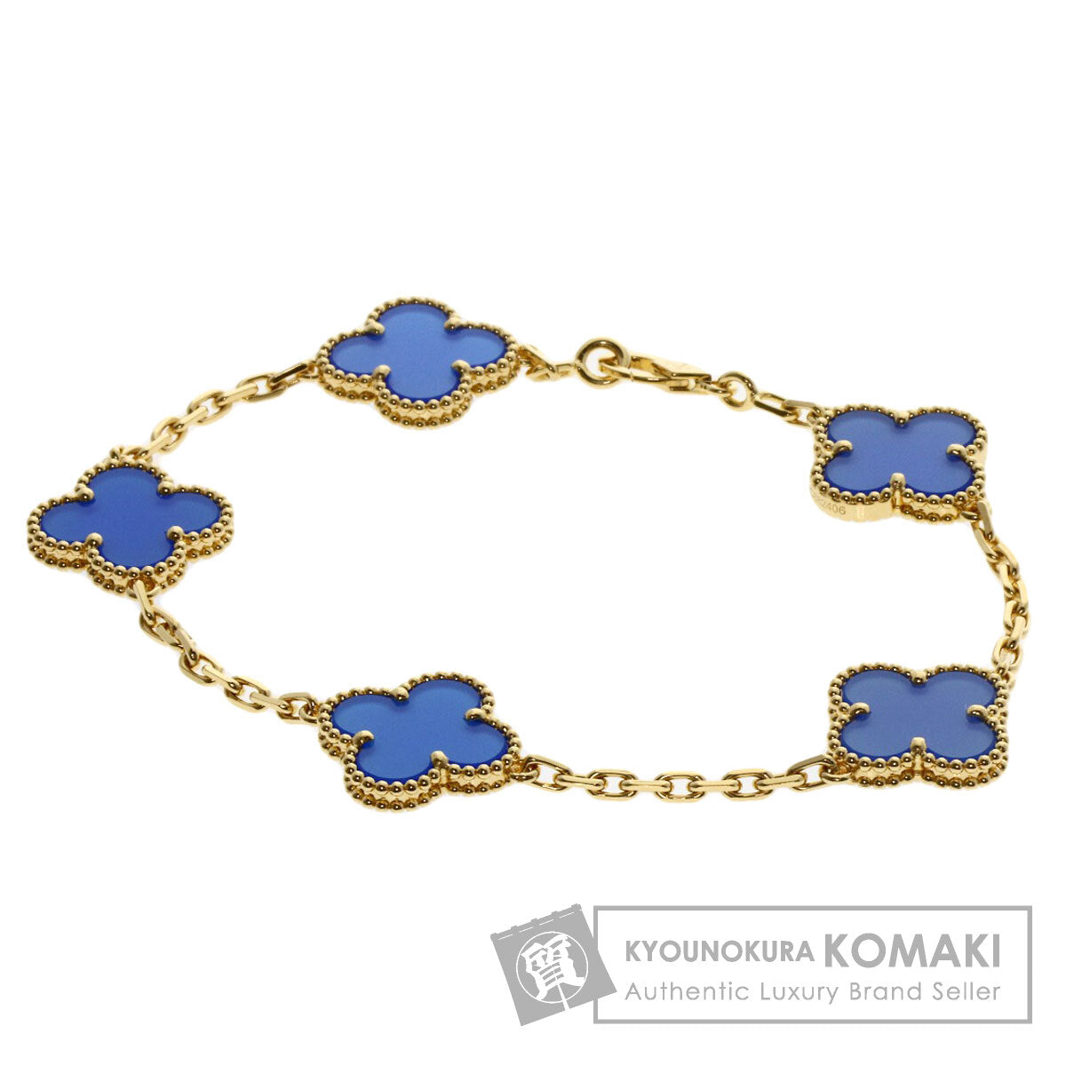 Van Cleef & Arpels Vintage Alhambra 5P Agate Bracelet K18 Yellow Gold Ladies [Used]
