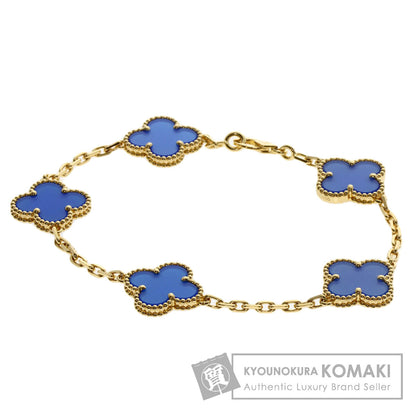 Van Cleef & Arpels Vintage Alhambra 5P Agate Bracelet K18 Yellow Gold Ladies [Used]