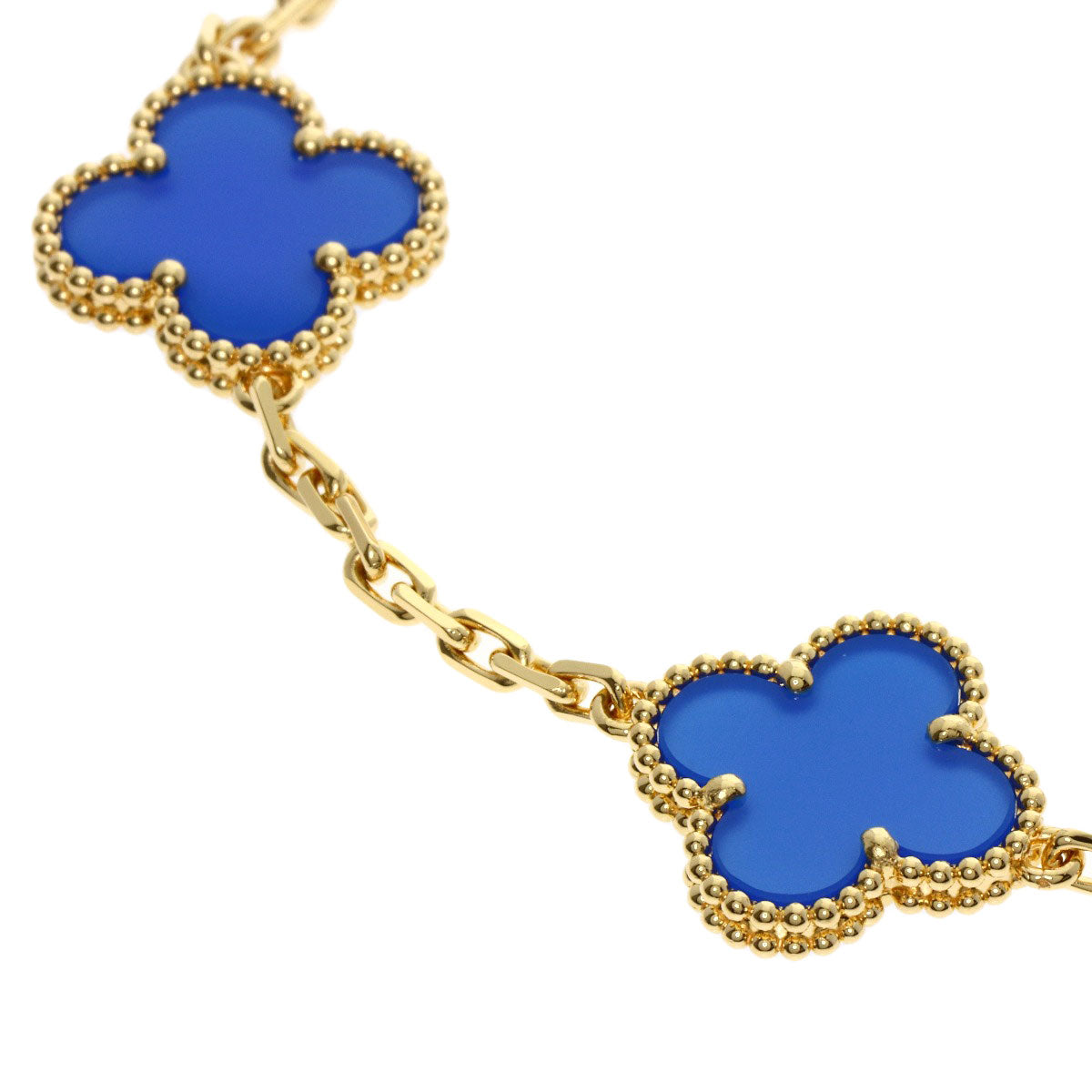 Van Cleef & Arpels Vintage Alhambra 5P Agate Bracelet K18 Yellow Gold Ladies [Used]
