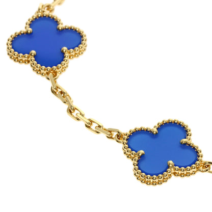 Van Cleef & Arpels Vintage Alhambra 5P Agate Bracelet K18 Yellow Gold Ladies [Used]