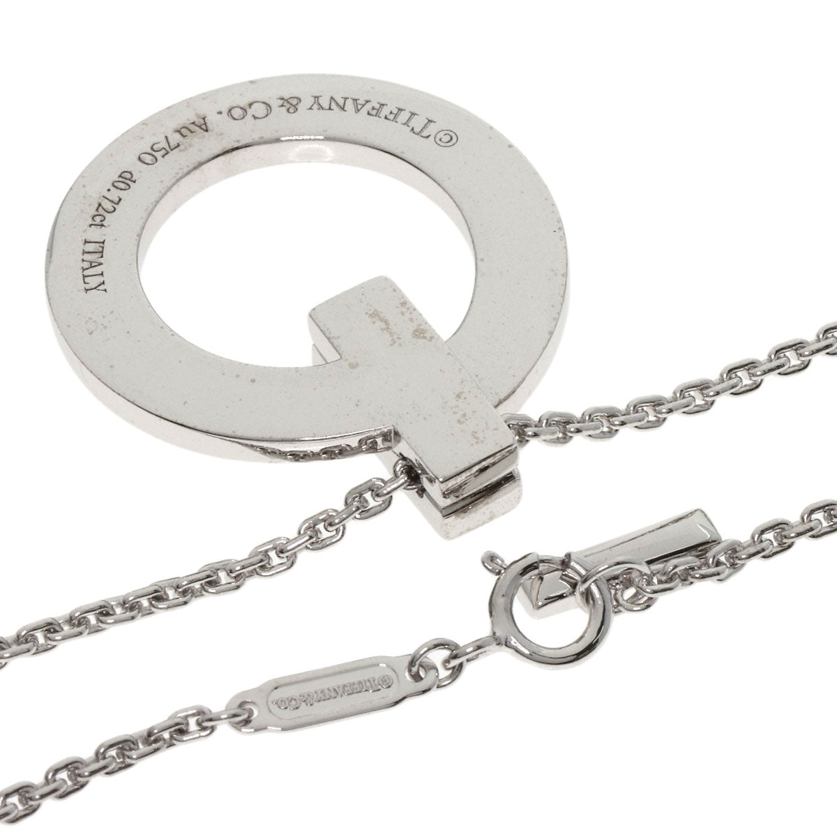 TIFFANY&Co. T One Full Diamond Necklace K18 White Gold Ladies [Used]