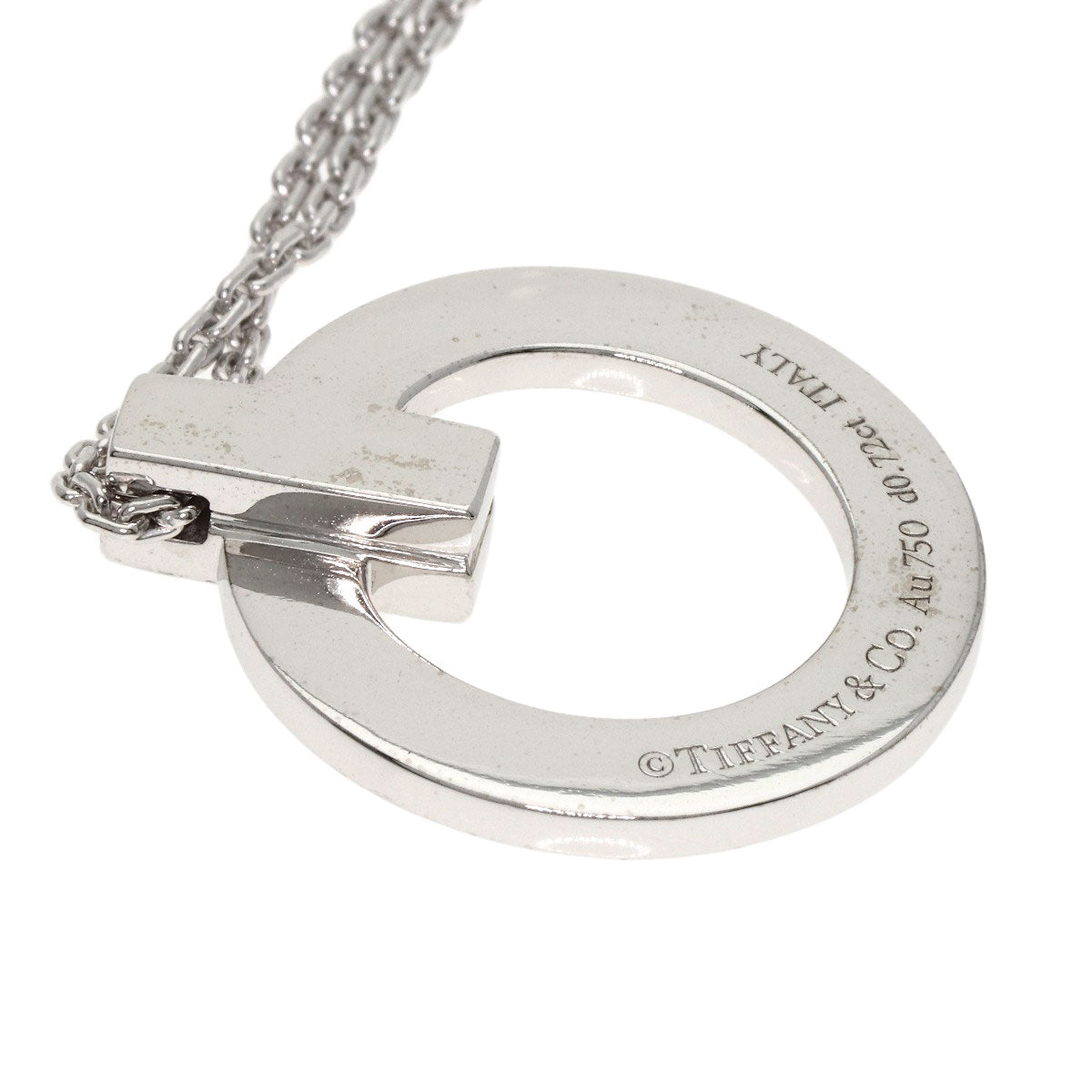 TIFFANY&Co. T One Full Diamond Necklace K18 White Gold Ladies [Used]