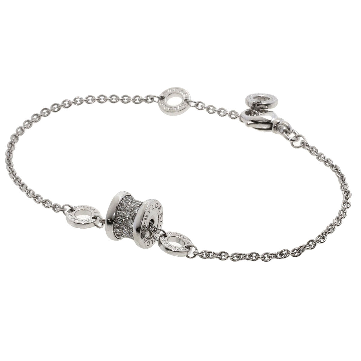 BVLGARI B.zero1 Mini Diamond Bracelet K18 White Gold Ladies [Used]