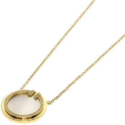 TIFFANY&Co. T TWO Shell Diamond Necklace K18 Yellow Gold Ladies [Used]