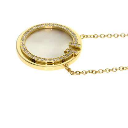 TIFFANY&Co. T TWO Shell Diamond Necklace K18 Yellow Gold Ladies [Used]