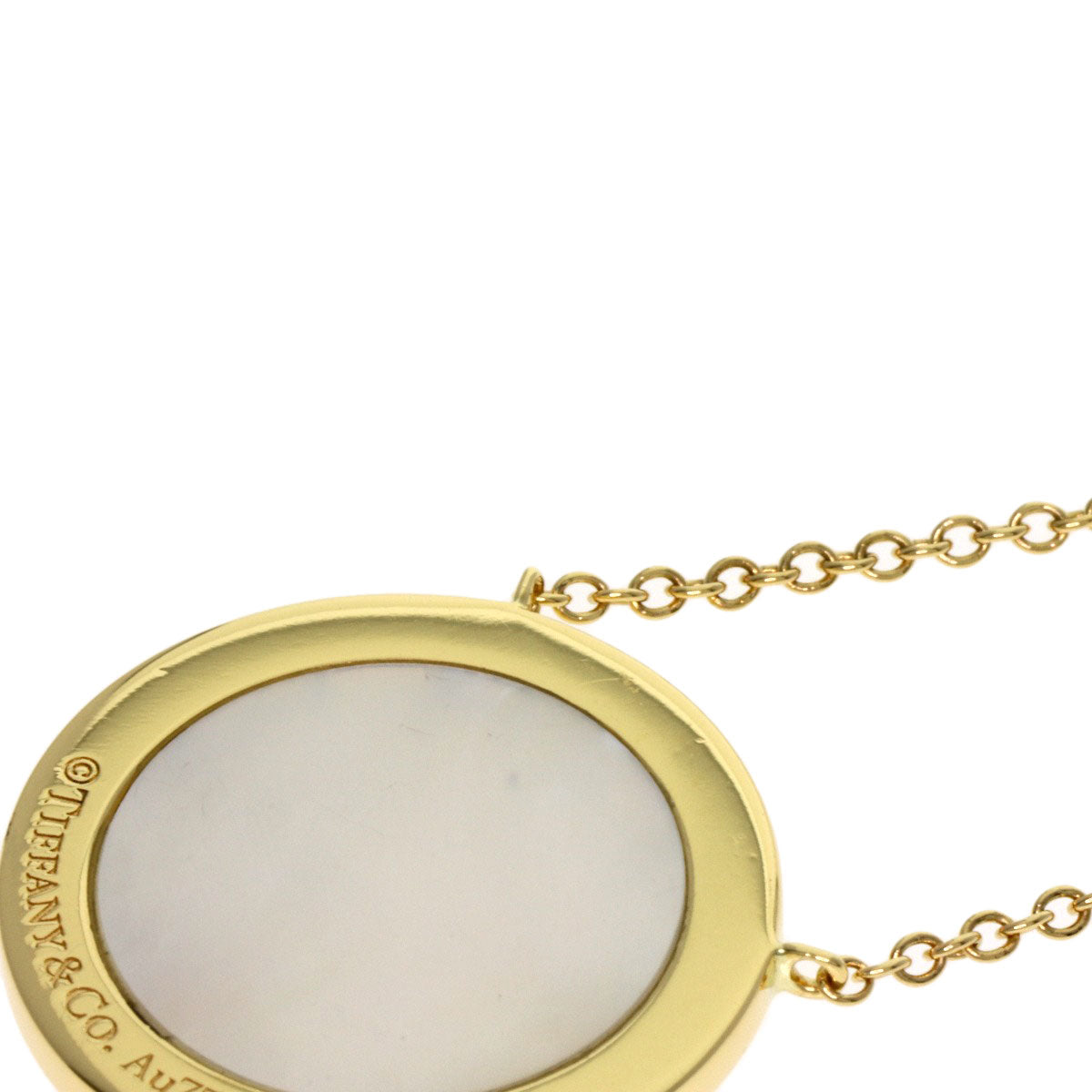 TIFFANY&Co. T TWO Shell Diamond Necklace K18 Yellow Gold Ladies [Used]
