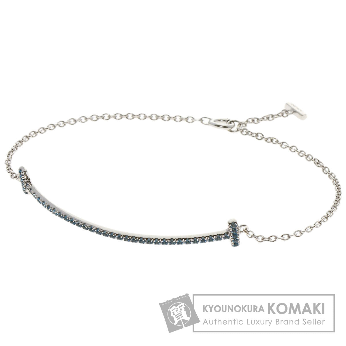 ティファニー Tスマイル ブルートパーズ ブレスレット K18ホワイトゴールド レディース 【中古】【TIFFANY&Co.】