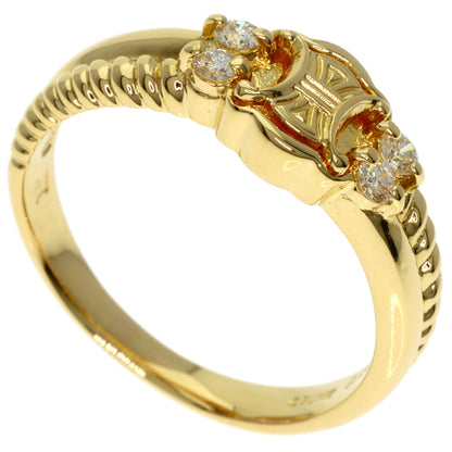 CELINE Macadam Diamond Ring K18 Yellow Gold Ladies [Used]