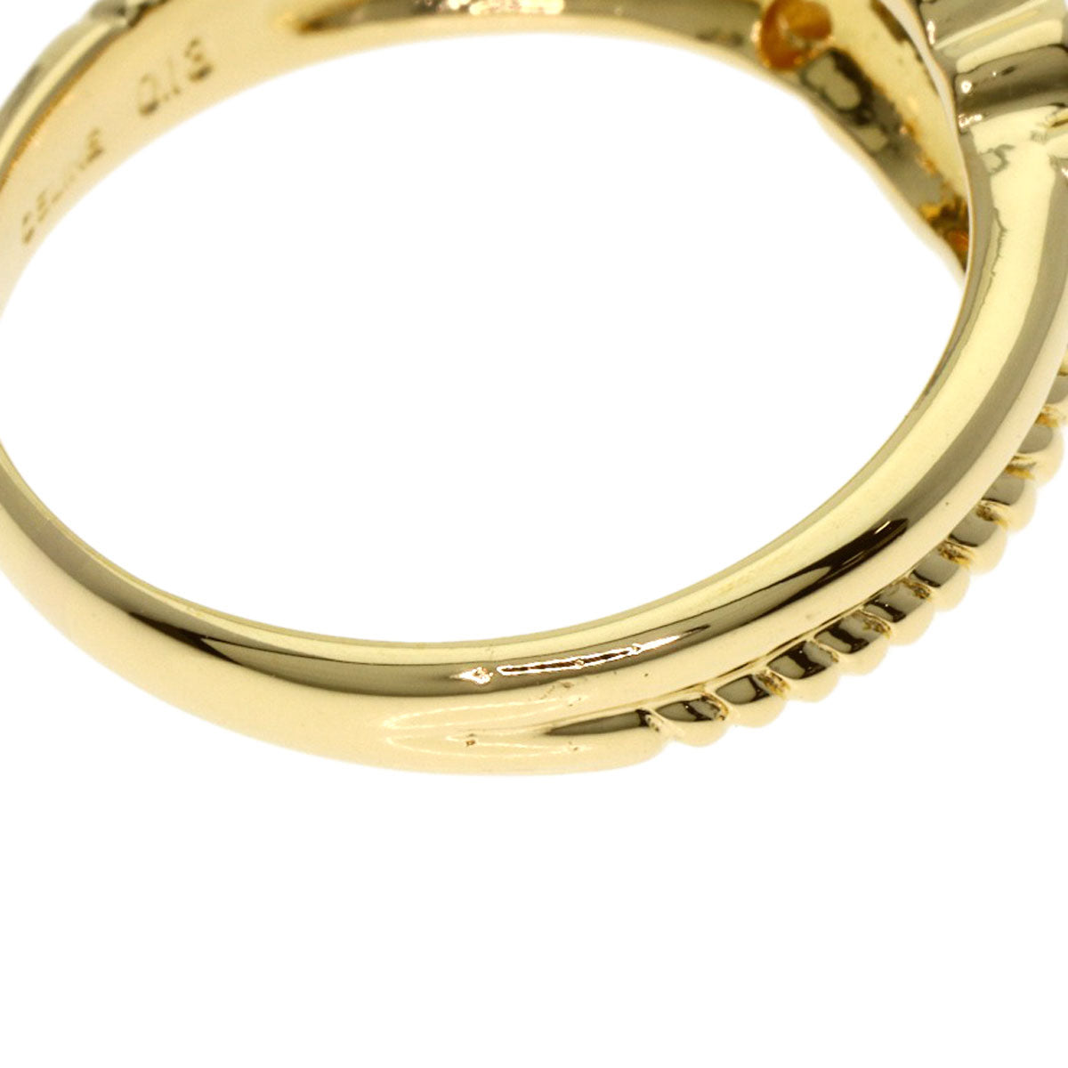CELINE Macadam Diamond Ring K18 Yellow Gold Ladies [Used]