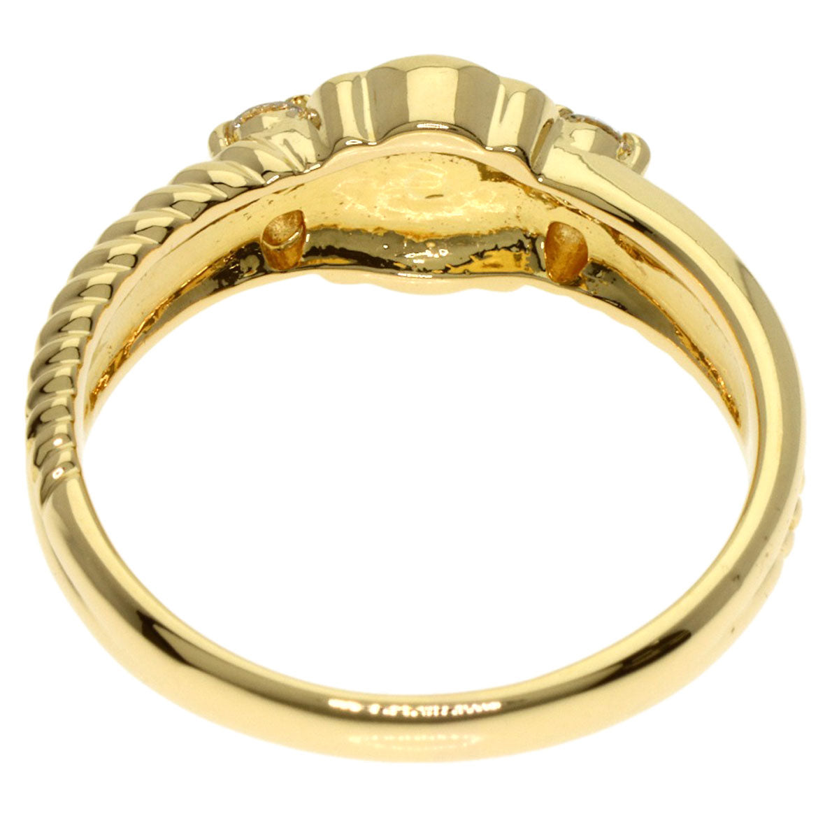 CELINE Macadam Diamond Ring K18 Yellow Gold Ladies [Used]