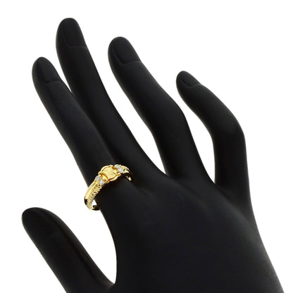 CELINE Macadam Diamond Ring K18 Yellow Gold Ladies [Used]
