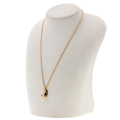 BVLGARI Serpenti Malachite Diamond Necklace K18 Pink Gold Ladies [Used]
