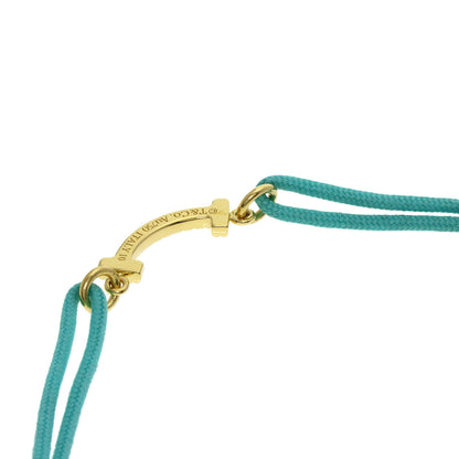 TIFFANY&Co. T Smile Mini Diamond Blue Code Bracelet K18 Yellow Gold Ladies [Used]